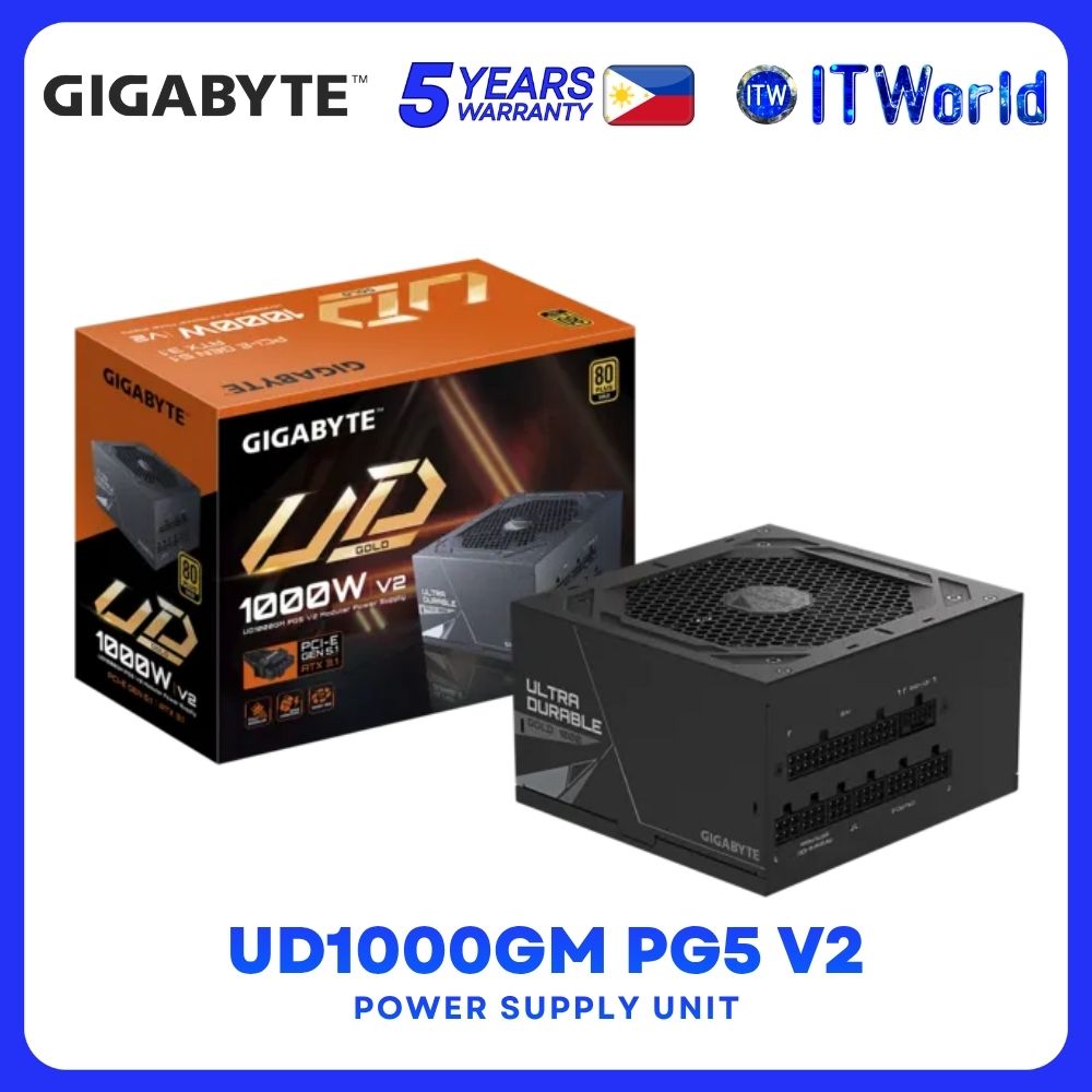 Gigabyte UD1000GM PG5 V2 1000W 80+ Gold Fully Modular Power Supply Unit GP-UD1000GM-PG5-V2