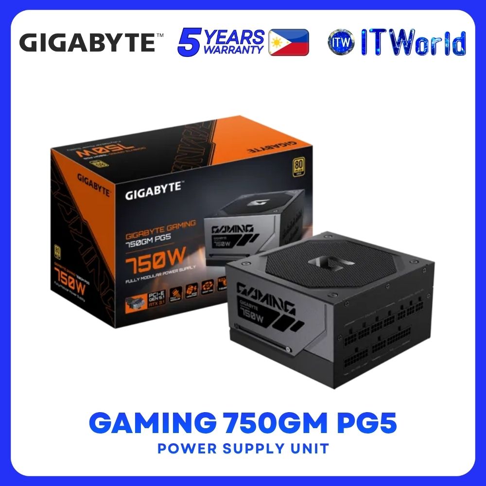 Gigabyte Gaming 750GM PG5 750W 80 Plus Gold Certified Power Supply Unit GP-GME750GM-PG5