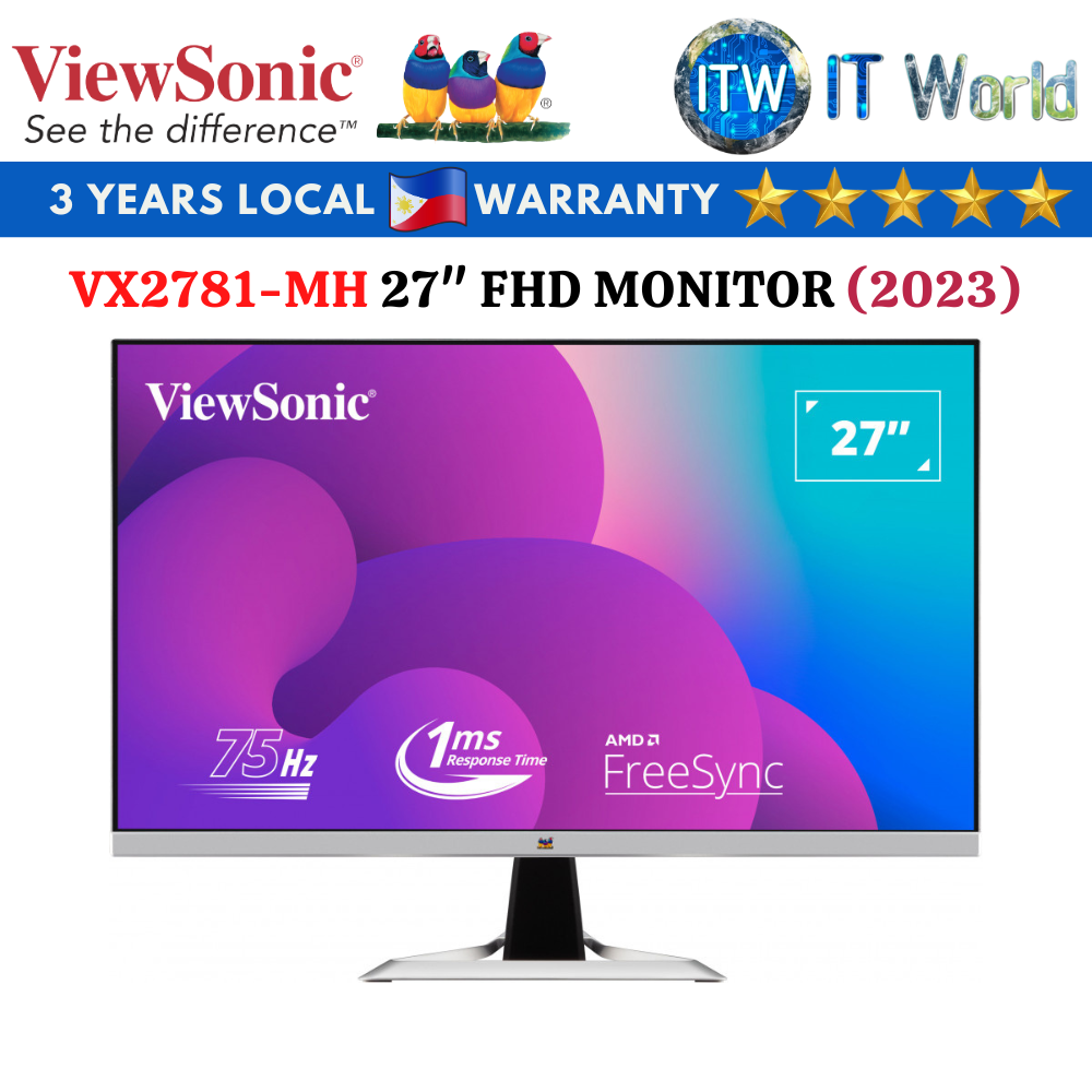 Viewsonic VX2781-MH 27&quot; 1920x1080 (FHD), 75Hz, IPS, 1ms, Flicker-free Crossover Monitor (2023 Model)