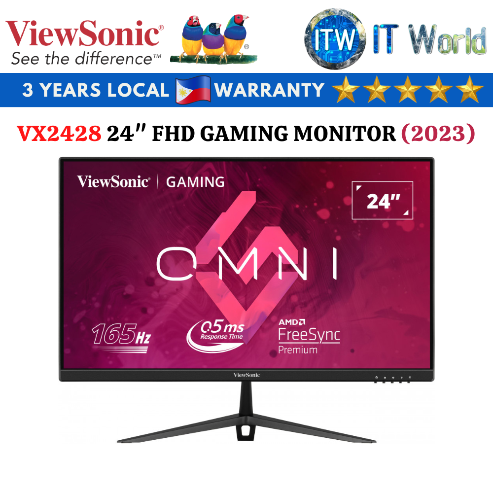 Viewsonic VX2428 / 24&quot; (1920x1080) FHD / IPS / 0.5ms / Flicker-free Gaming Monitor (2023 Model) (VX2428-165Hz)