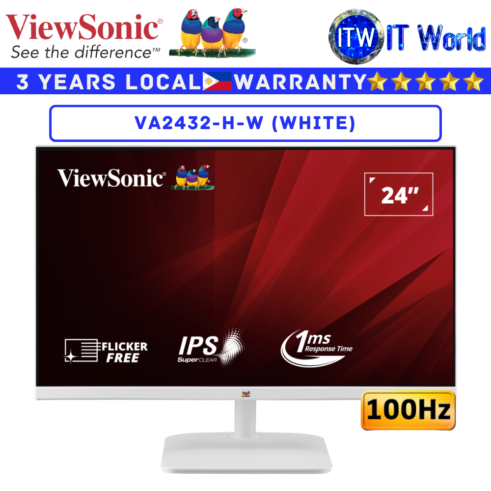 Viewsonic Gaming Monitor VA2432-H-W 24&quot; FHD / 100Hz / IPS / 1ms MPRT (White)