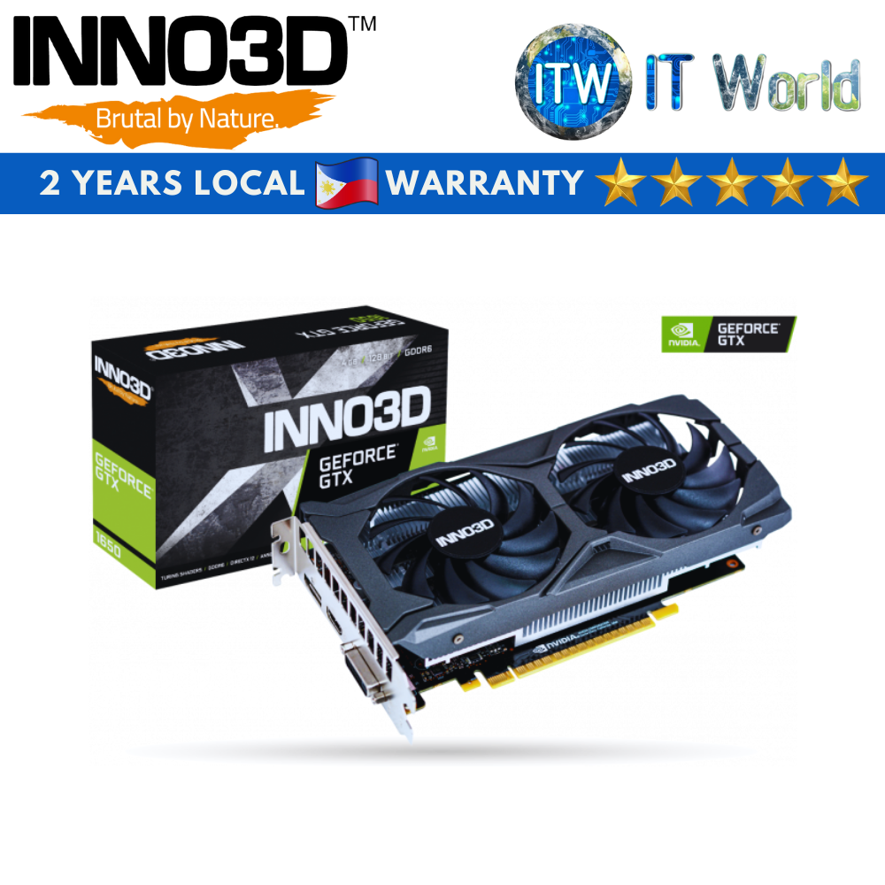 Inno3D GeForce GTX 1650 Twin X2 OC V2 4GB GDDR6 Graphics Card (N16502-04D6X-1720VA30)