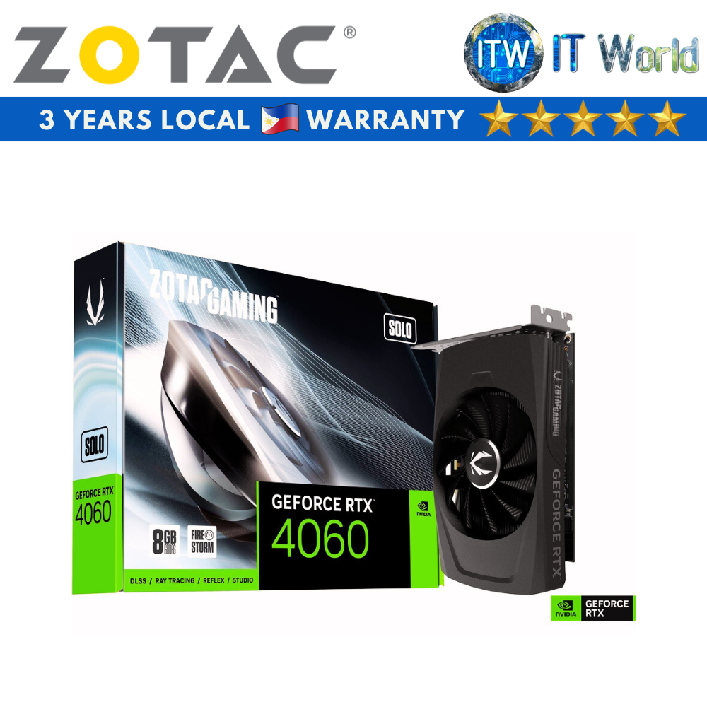 ITW | Zotac Gaming Geforce RTX 4060 8GB GDDR6 Solo Graphics Card (ZT-D40600G-10L)