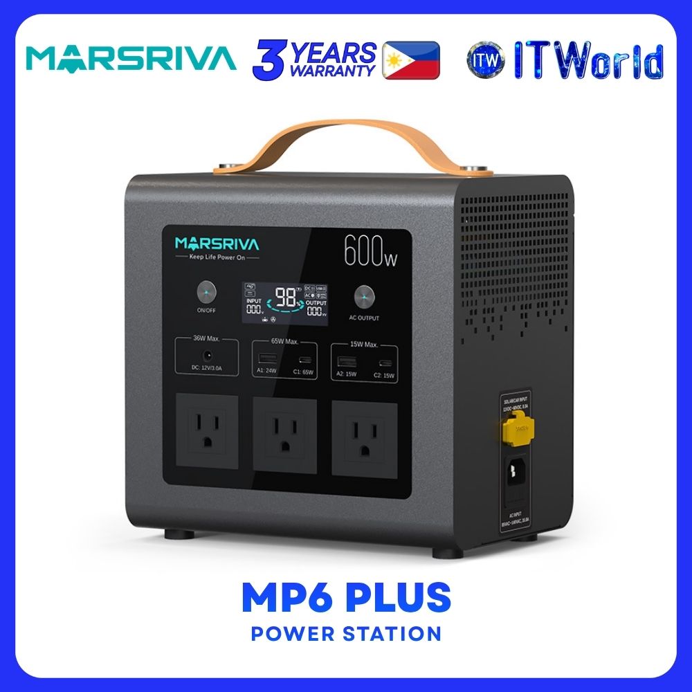 Marsriva M6 Plus 600W Pure Sine Wave LiFePO4 Battery Power Station
