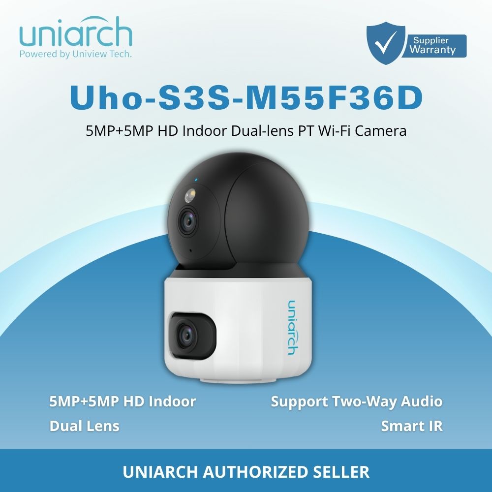 Uniarch Uho-S3S-M55F36D 5MP+5MP HD Indoor Dual-lens PT Wi-Fi Camera Support Two-Way Audio