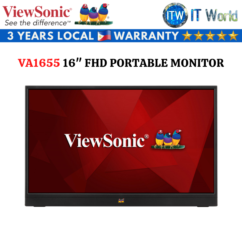 Viewsonic VA1655 / 16&quot; FHD / 60Hz / IPS / 7ms / Blue Light Filter Portable Monitor
