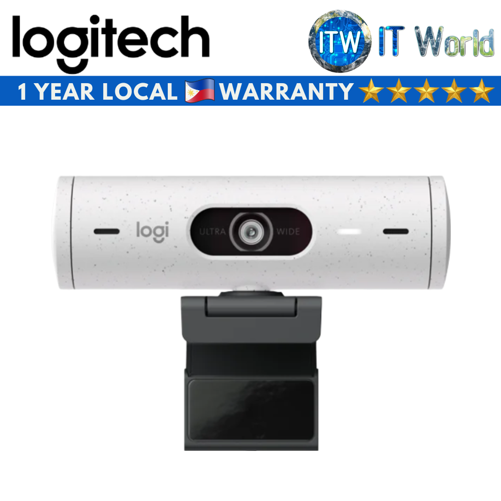 Logitech Brio 500 FHD 1080p webcam w/ Light Correction and Auto-Framing (Graphite/Off-White)