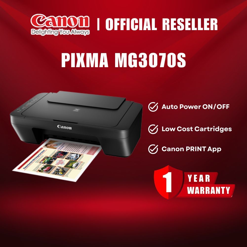 Canon Pixma MG3070S Compact Wireless All-in-One Printer