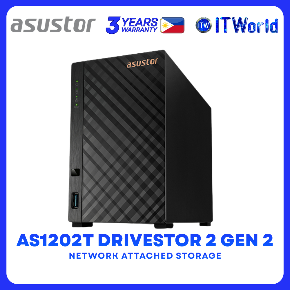 Asustor AS1202T Drivestor 2 Gen 2 2-Bays Network Attached Storage NAS itw