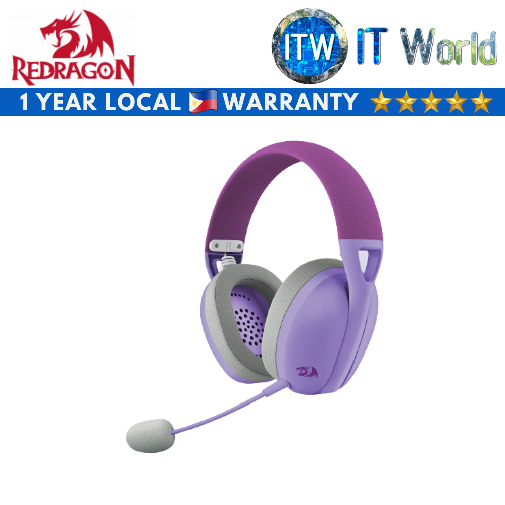 Redragon H848 Ire Pro 7.1 Surround Sound Wireless Gaming Headset (Pink-Gray/Purple-Gray)