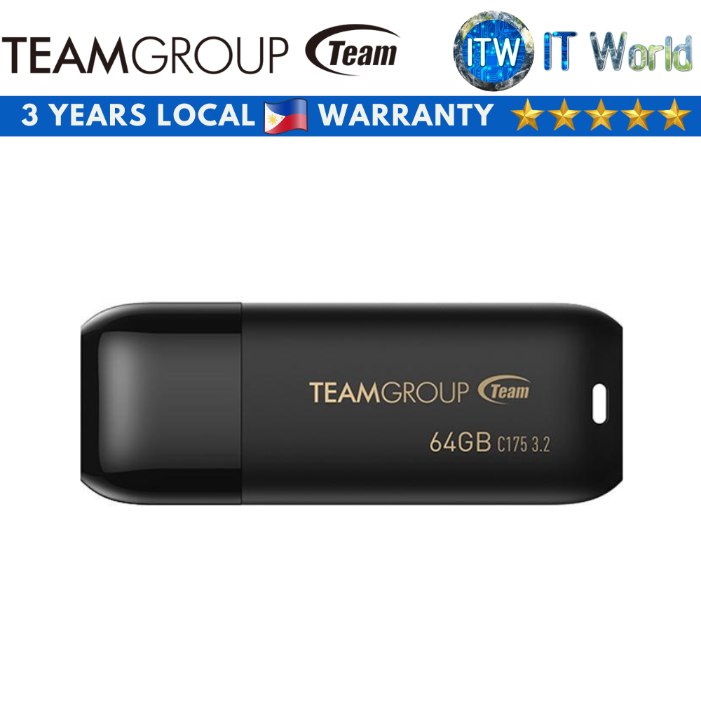 Teamgroup C175 64GB USB 3.2 Gen 1 Flash Drive, Speed Up to 100MB/s (TC175364GB01)