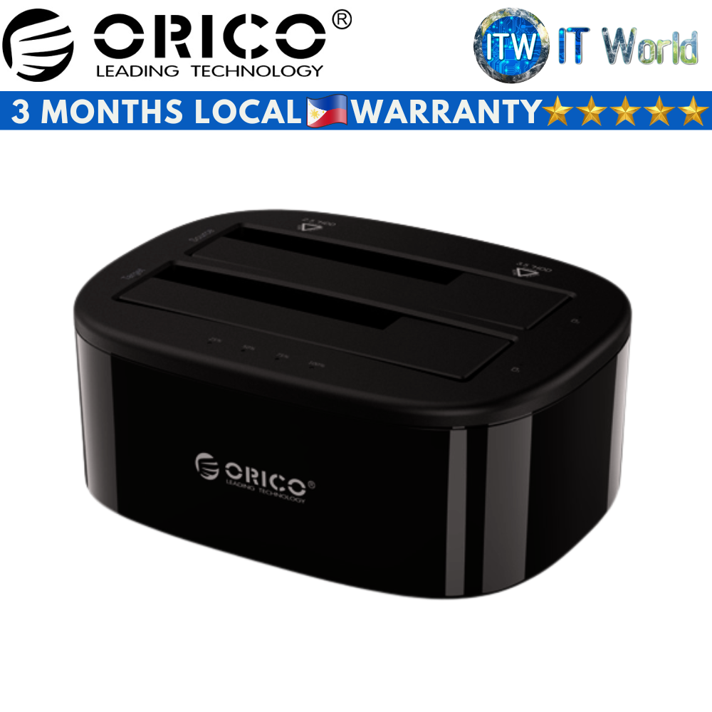 Orico 6228US3-C-US-BK-BP 2.5&quot; / 3.5&quot; 2-Bay USB3.0 1 to 1 Clone Hard Drive Dock - Black (6228US3-C-US