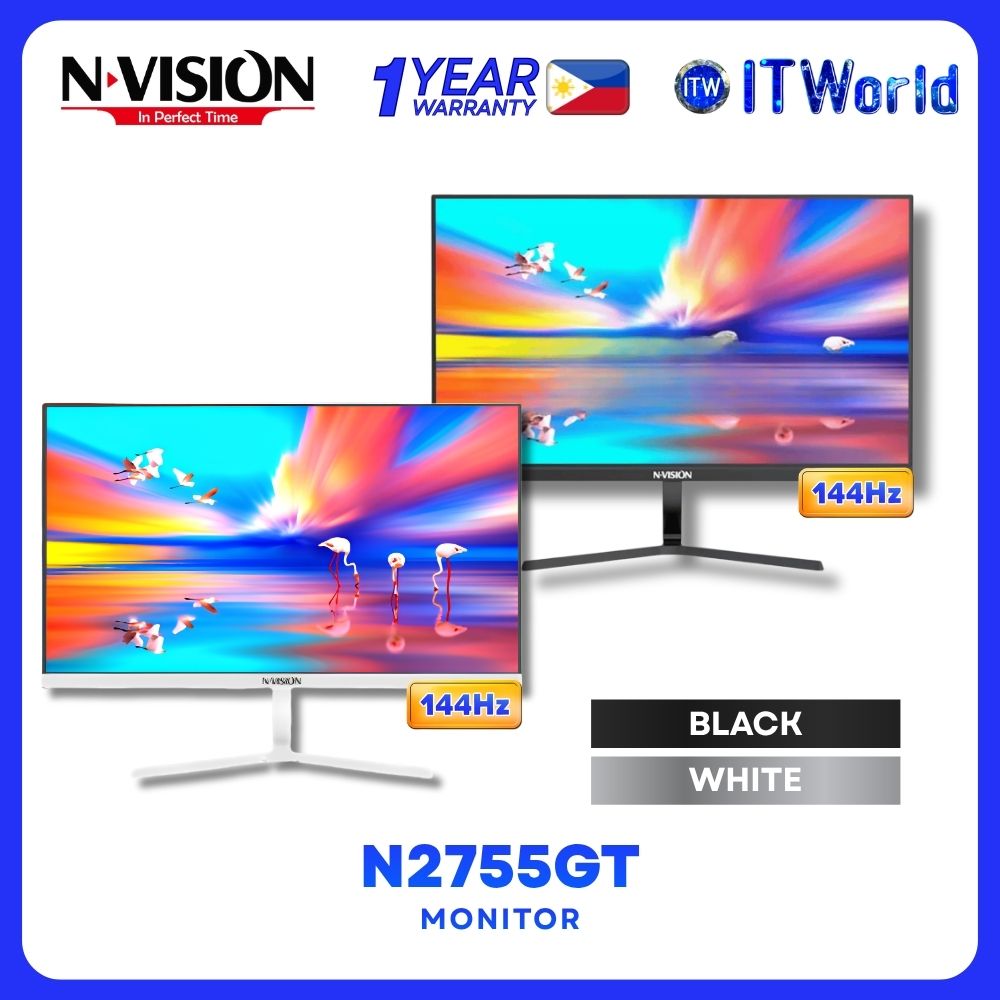 NVISION N2755GT - 27" 1920x1080 FHD / 144Hz / IPS / 1ms / Monitor / Black | White