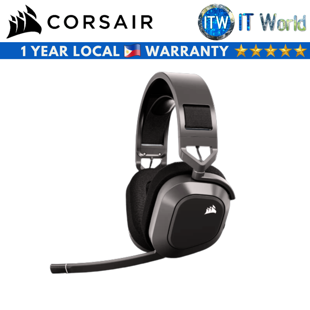 Corsair HS80 Max Wireless Gaming Headset (Steel Gray/White) (Steel Gray)