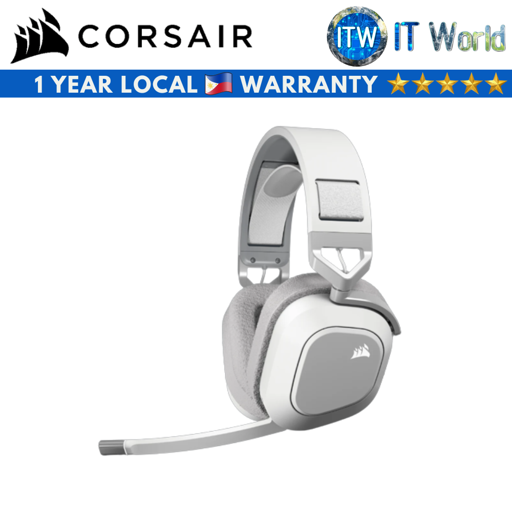 Corsair HS80 Max Wireless Gaming Headset (Steel Gray/White) (White)