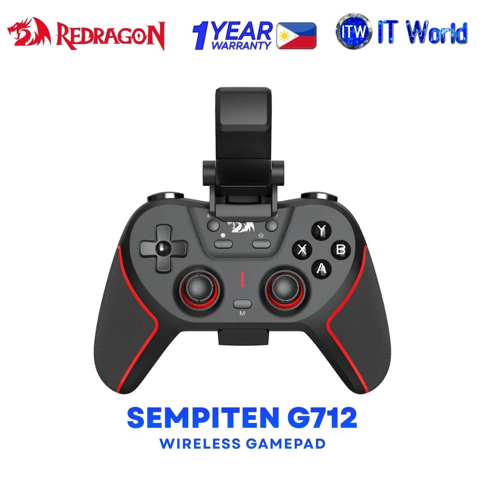 Redragon Sempiten G712 Wireless Gamepad with Phone Holder Included - Black