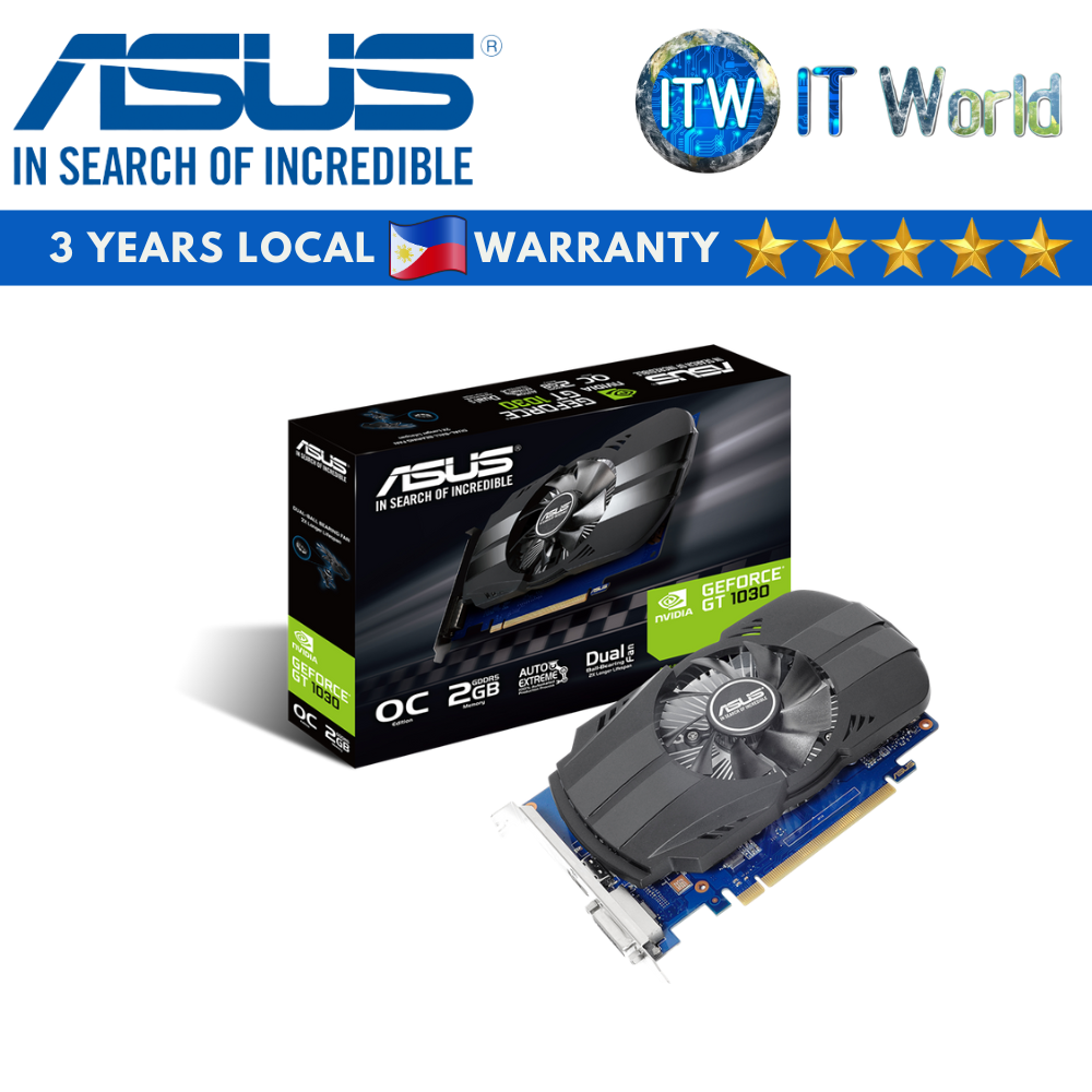 Asus Phoenix GeForce GT 1030 OC 2GB GDDR5 Graphics Card (PH-GT1030-O2G)
