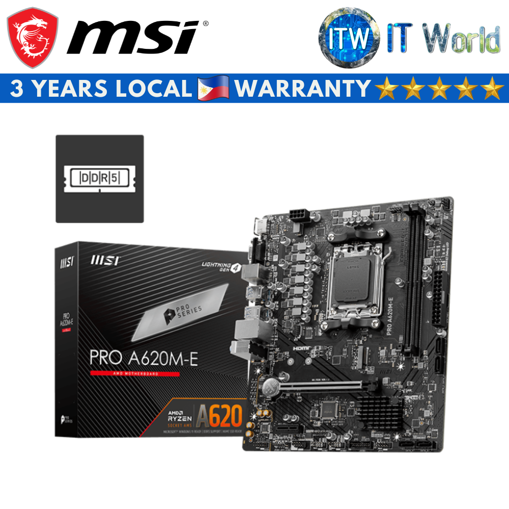 MSI Pro A620M-E microATX AM5 DDR5 Motherboard