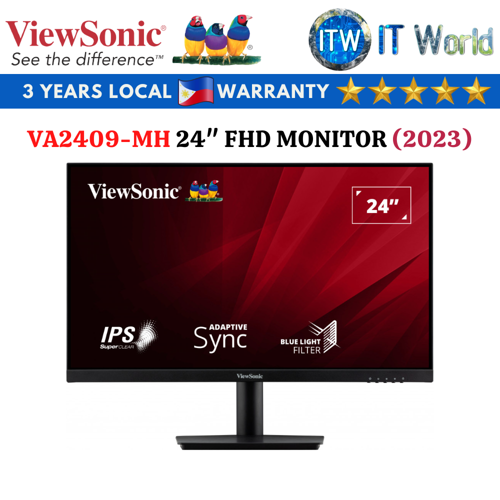 Viewsonic VA2409-MH 24&quot; 1920x1080 (FHD), 75Hz, IPS, 3ms Monitor with Built-in speaker (2023 Model)
