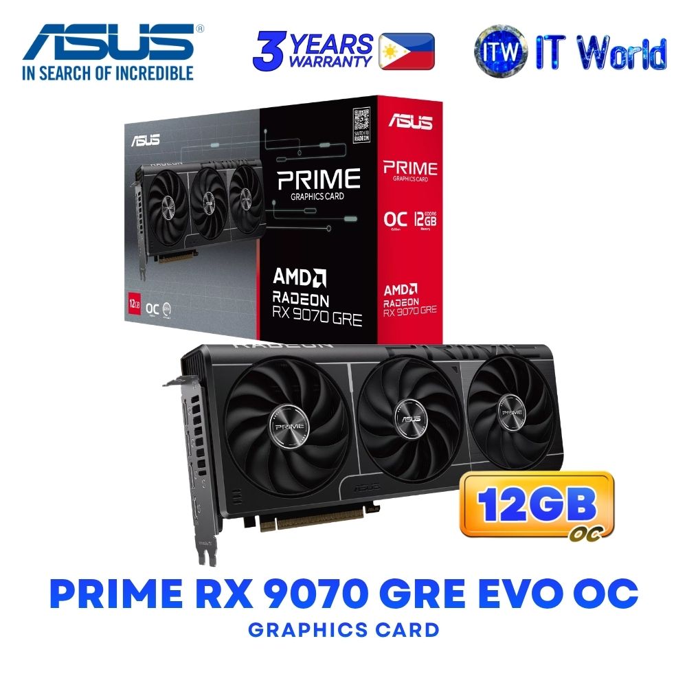 ASUS Prime Radeon RX 9070 GRE EVO OC Edition 12GB GDDR6 Triple Fans Graphics Card