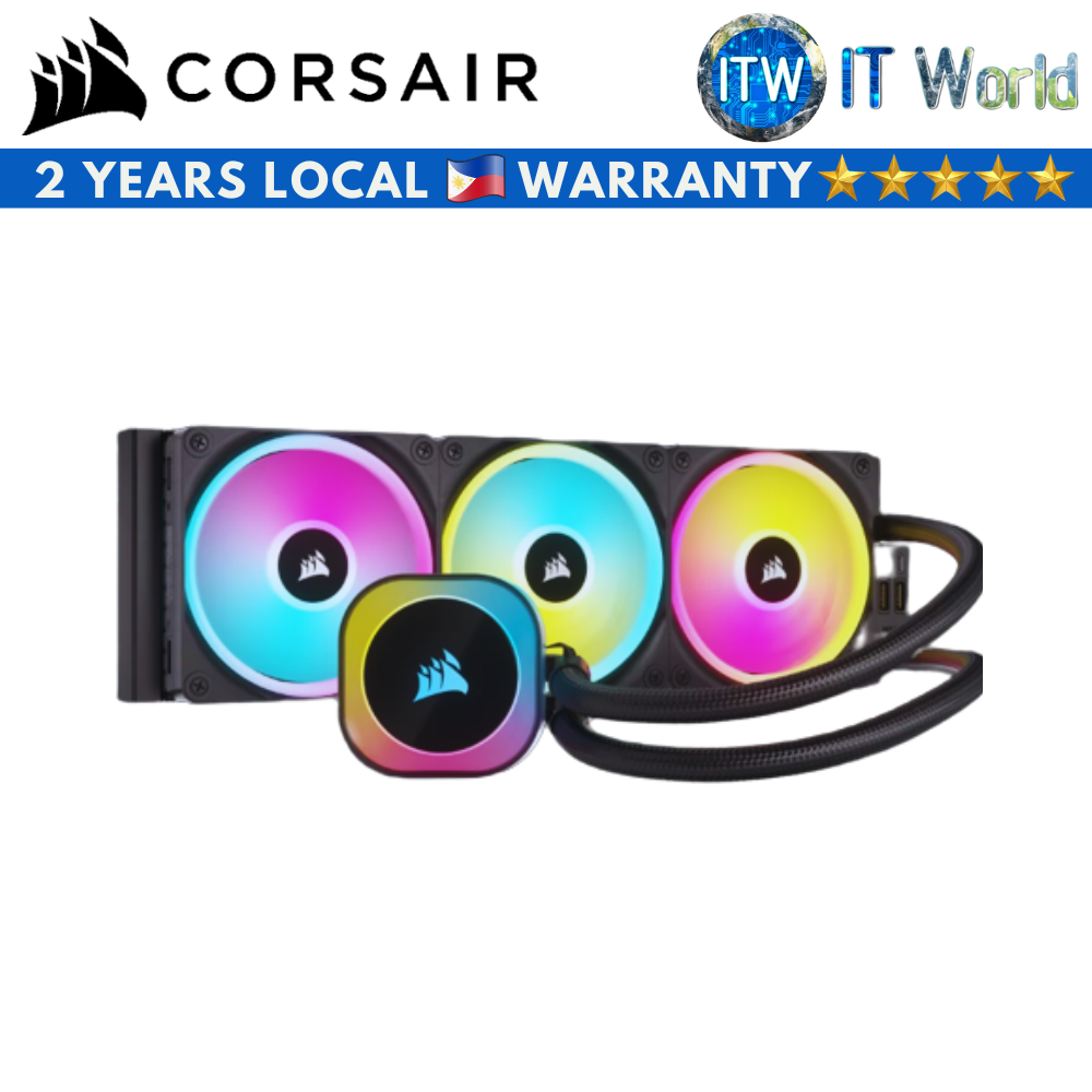 Corsair iCUE Link H150i RGB AIO 360mm Radiator Liquid CPU Cooler (Black/White) (Black)