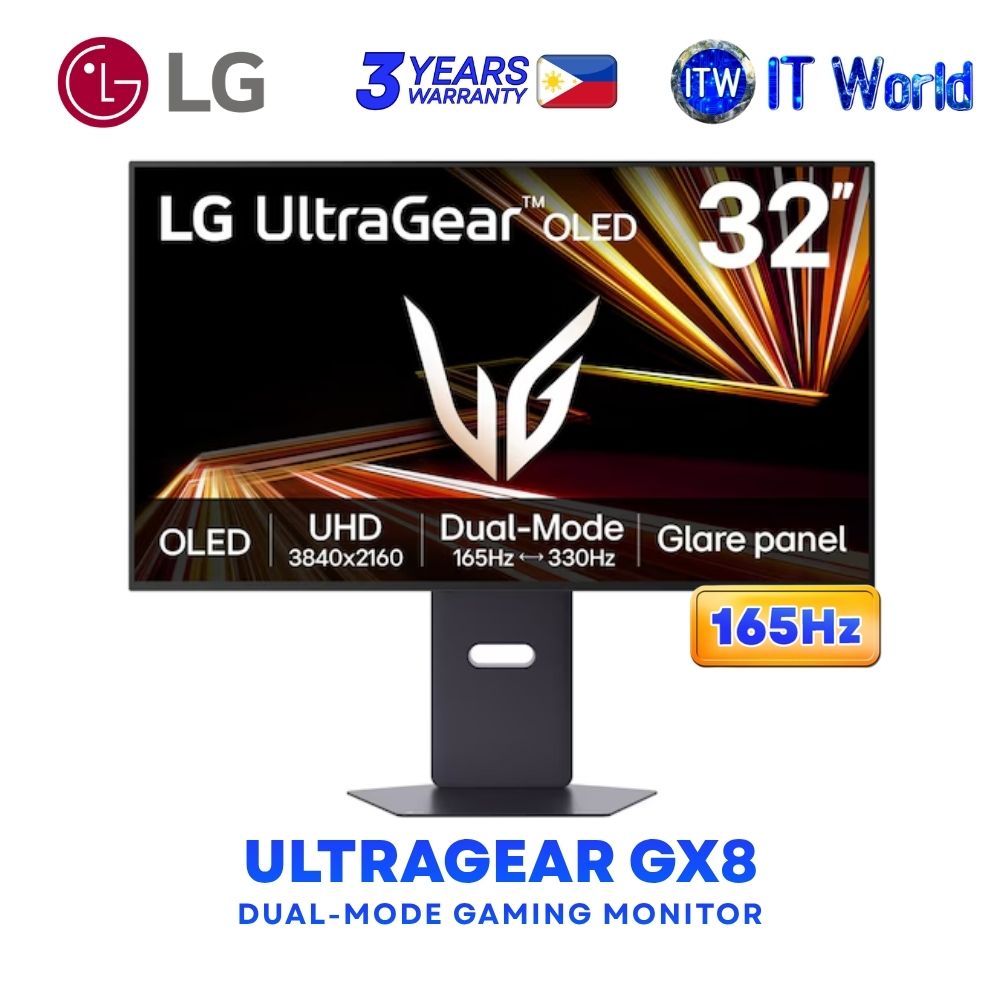 LG UltraGear GX8 - 32" 4K UHD / 165Hz / OLED / 0.03ms GTG / Dual-Mode Gaming Monitor 32GX850A-B