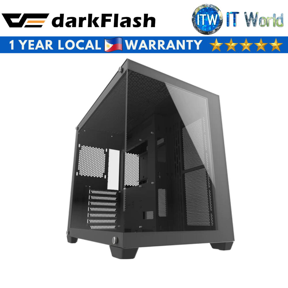Darkflash C285P ATX Tempered Glass Side Panel Gaming PC Case (Black)