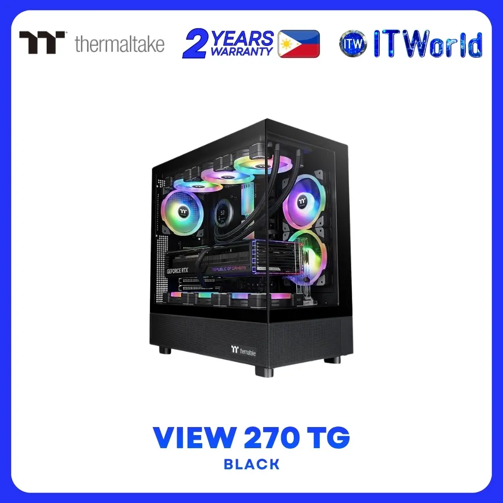 Thermaltake View 270 TG ARGB Mid Tower ATX Case Tempered Glass CT140 ARGB Black/Snow