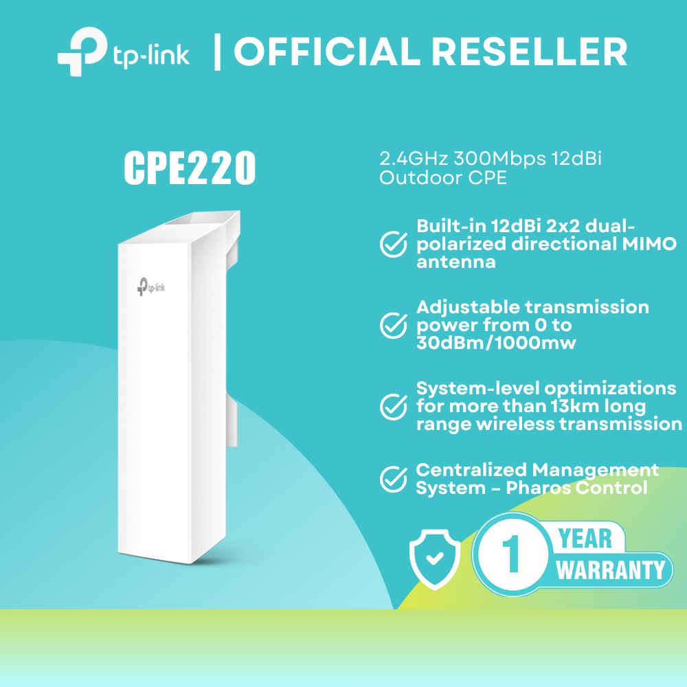 CPE220 2.4GHz 300Mbps 12dBi Outdoor CPE Dual-Port Passive PoE IPX5 itw