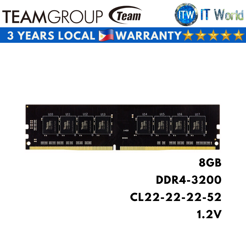 Teamgroup Elite DDR4-3200Mhz CL22-22-22-52 Desktop Memory (8GB)
