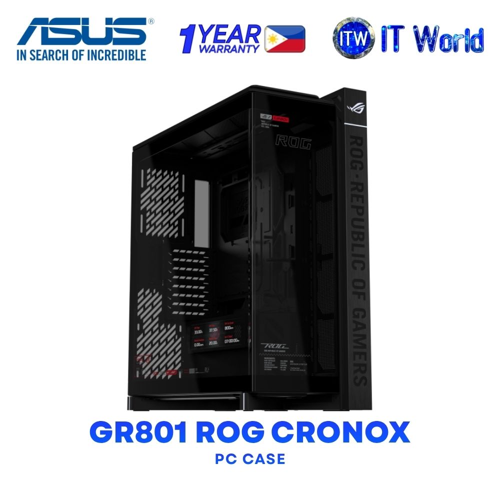 ASUS GR801 ROG Cronox Panoramic Full-Tower Tempered Glass Panel PC Case - Black