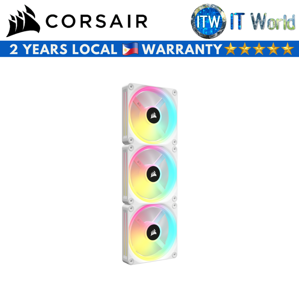 Corsair iCUE Link QX120 RGB 120mm Magnetic Dome RGB Fan - Triple Fan Kit (Black / White) (White)