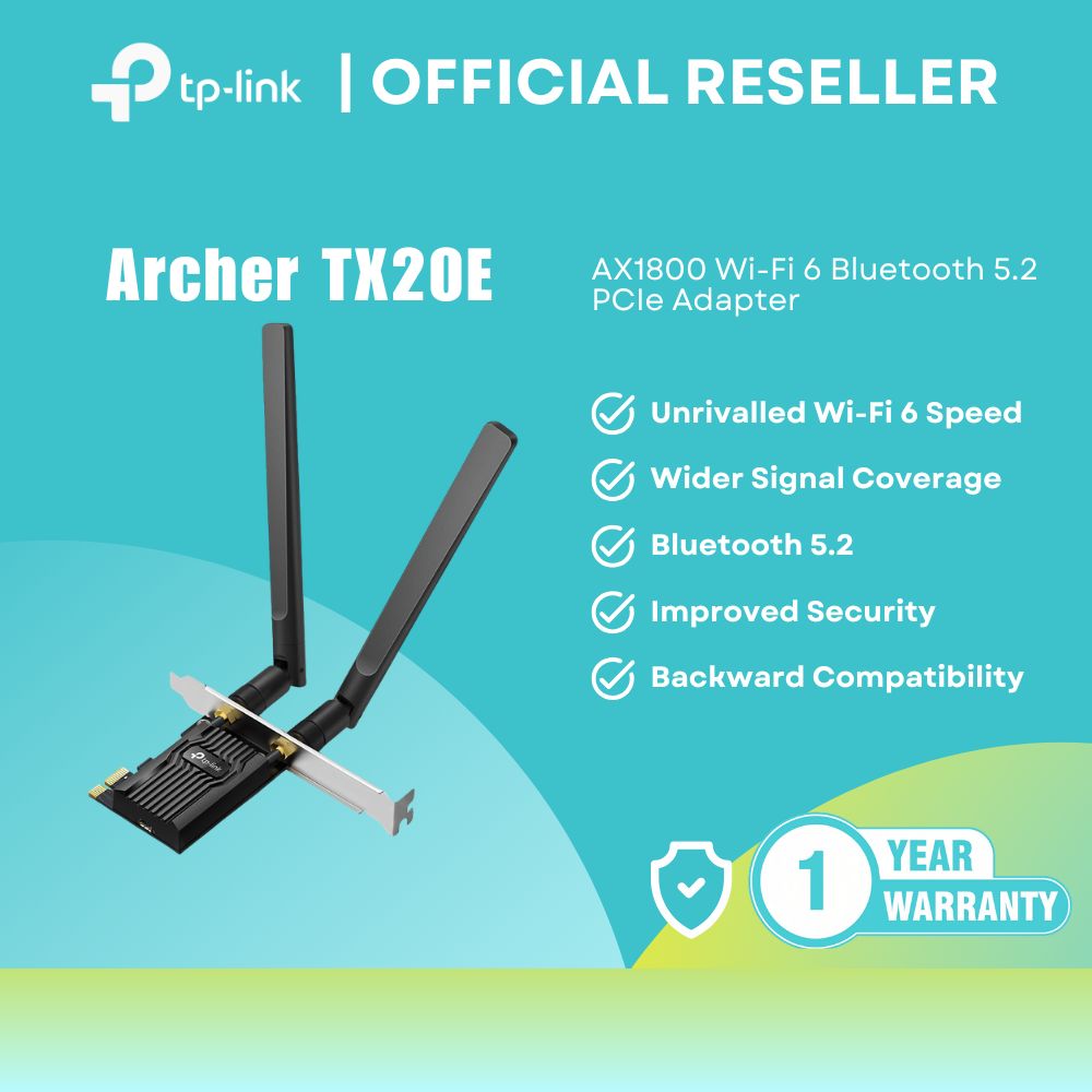 TP-Link Archer TX20E AX1800 Wi-Fi 6 Bluetooth 5.2 PCIe Adapter itw
