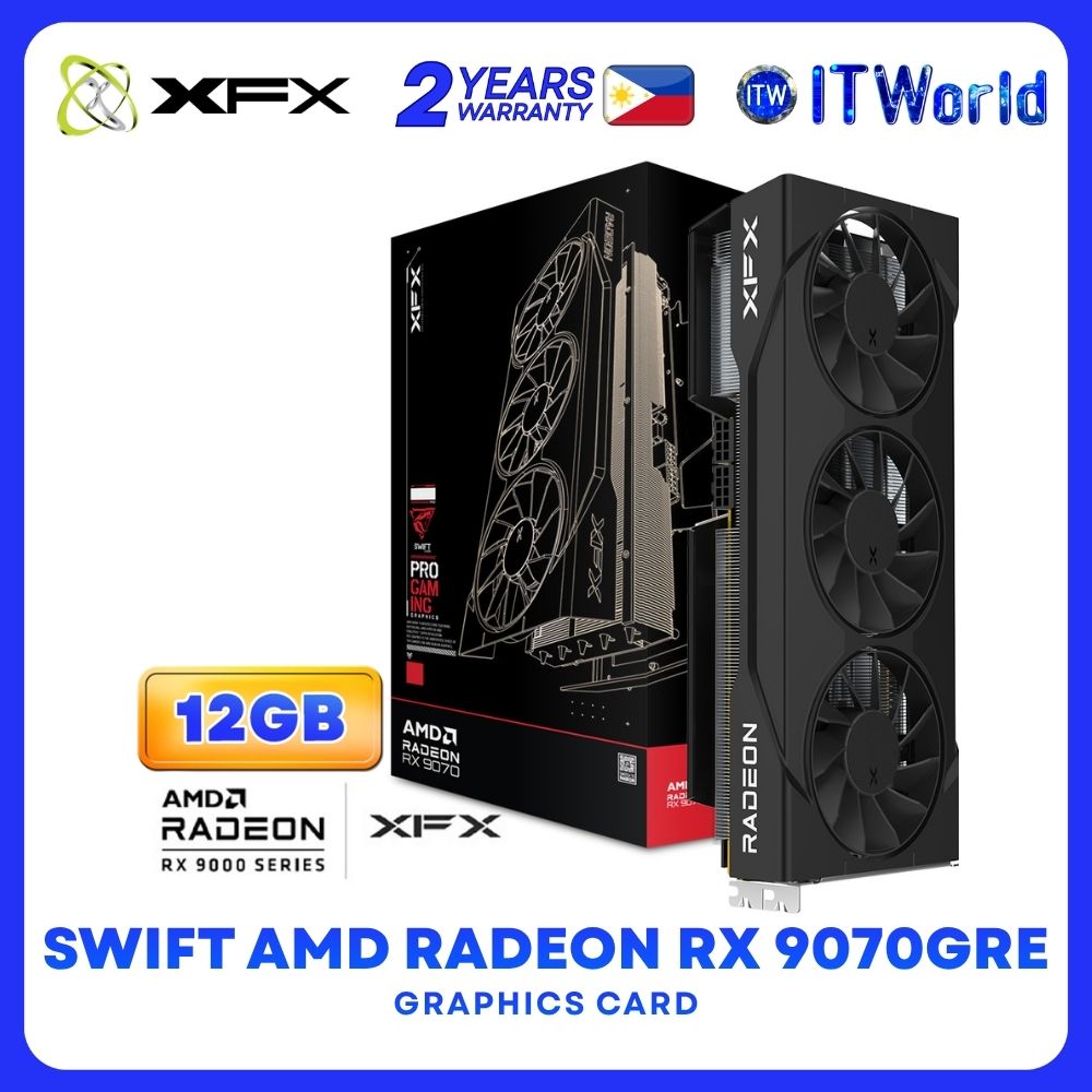 XFX Swift AMD Radeon RX 9070GRE 12GB GDDR6 Triple Fans Gaming Edition Graphics Card RX-97GRE29B7 itw