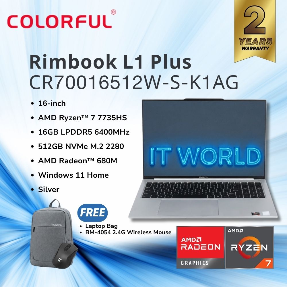 Colorful Rimbook L1 Plus CR70016512W-S-K1AG - 16" / R7 7735HS / 16GB DDR5 / 512GB NVME / Laptop