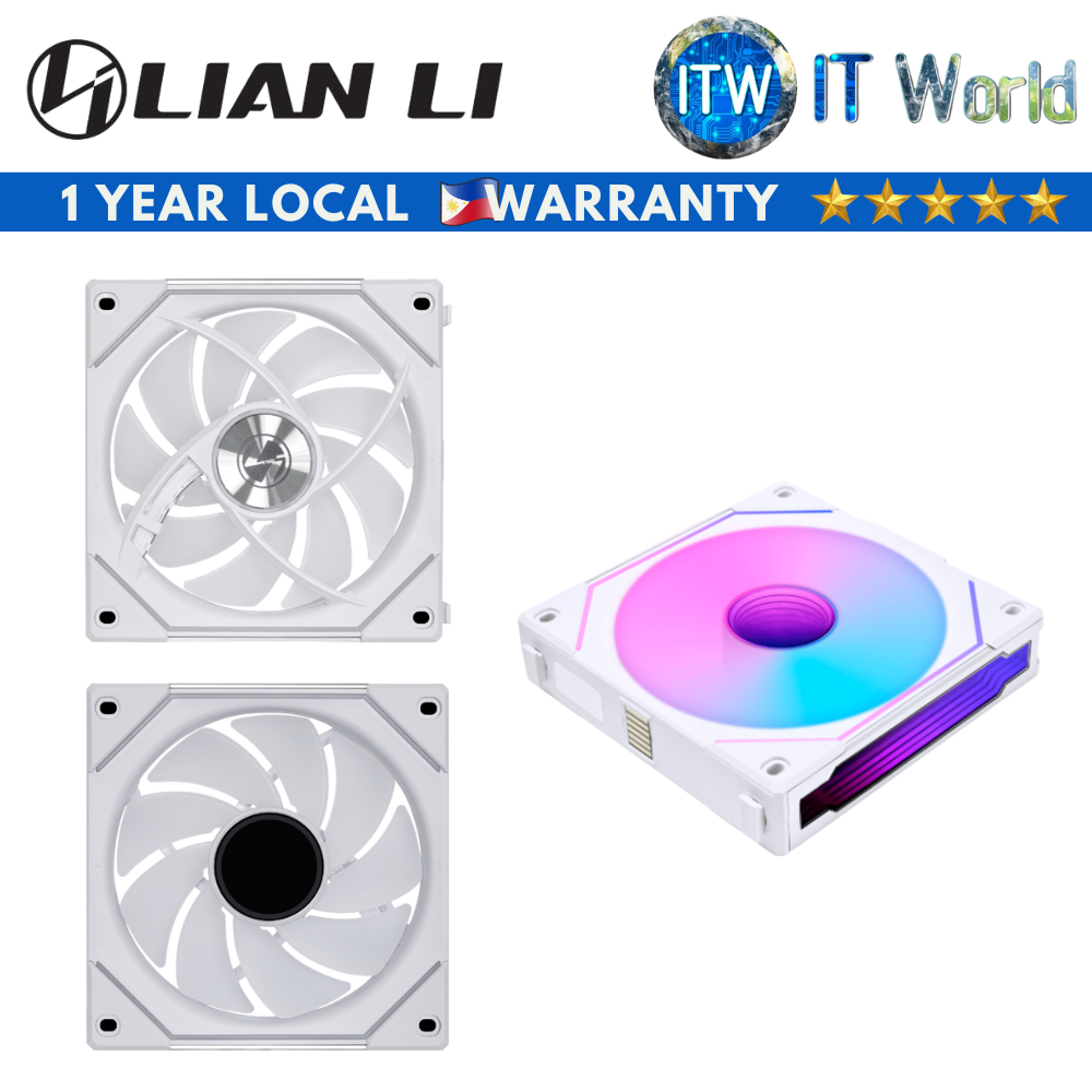 Lian Li Uni Fan SL-Infinity Reverse Blade ARGB 120mm Fluid Dynamic Bearing Single Fan (White)