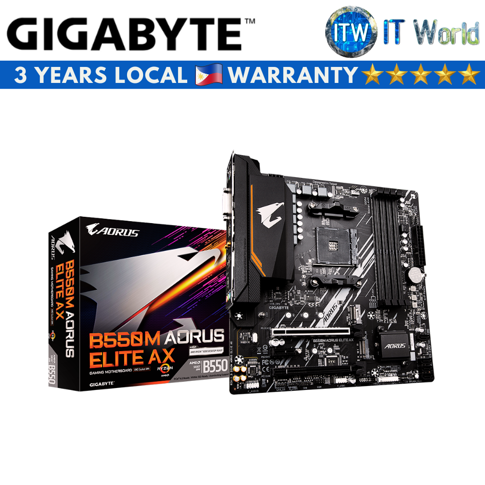 Gigabyte B550M Aorus Elite AX microATX AM4 DDR4 Motherboard (GA-B550M-AORUS-ELITE-AX)