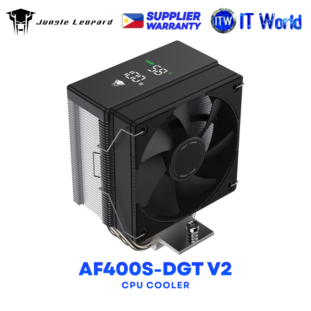 Jungle Leopard AF400S-DGT V2 10cm LED CPU Cooler - Black