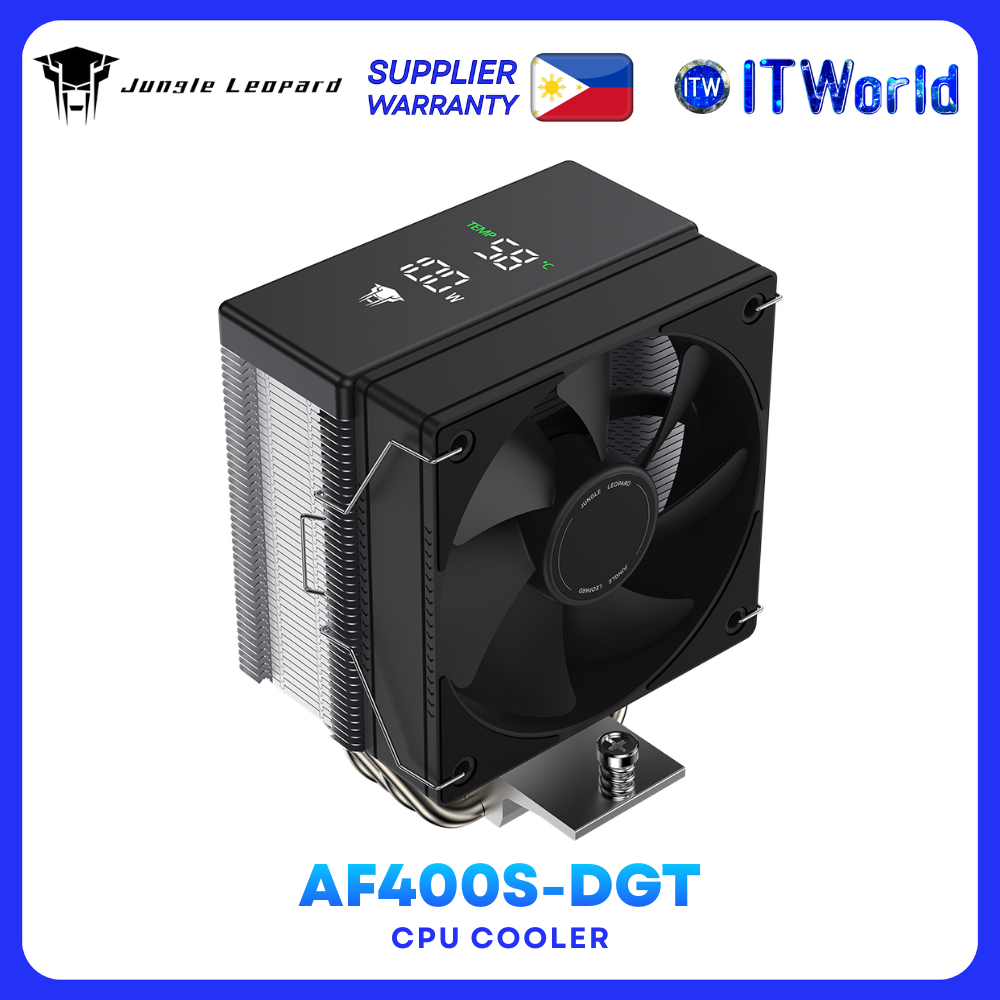 Jungle Leopard AF400S-DGT Black CPU Air Cooler 4-Pipe PWM High Airflow itw