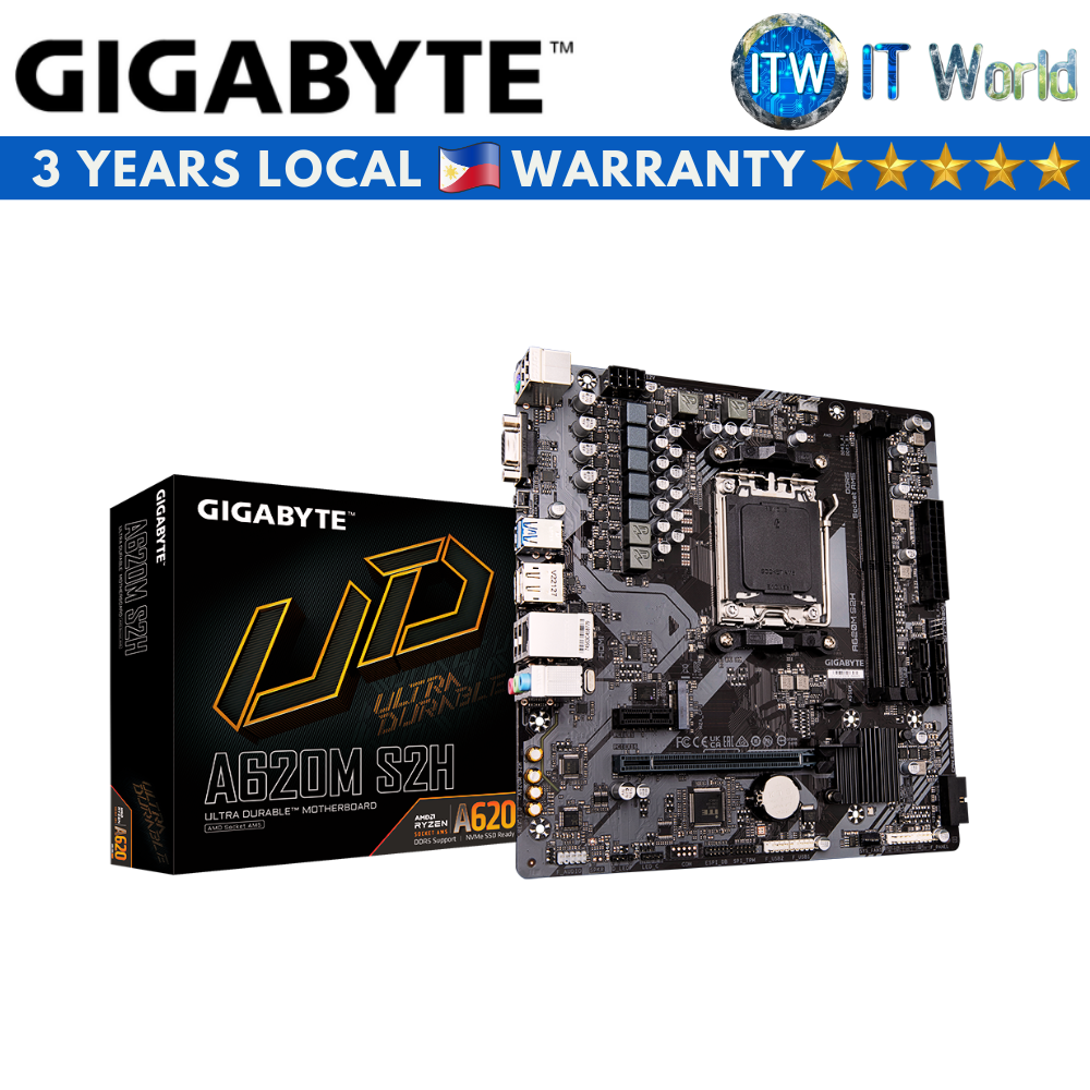 Gigabyte A620M S2H microATX AM5 DDR5 Motherboard (GA-A620M-S2H)