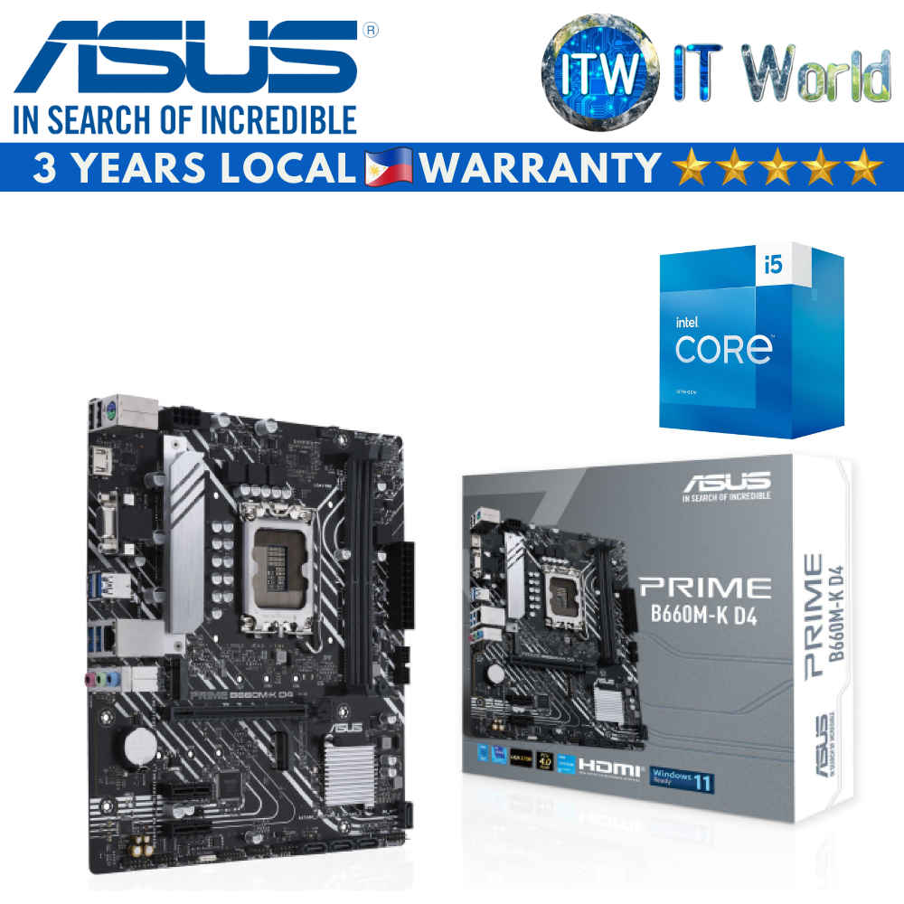 Intel Core i5-13400  Processor with Asus Prime B660M-K D4 Motherboard Bundle