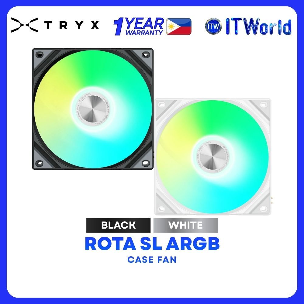 Tryx Rota SL ARGB 120mm Fluid Dynamic Bearing Magnetic Cable Single Fan - Black | White itw (Black)
