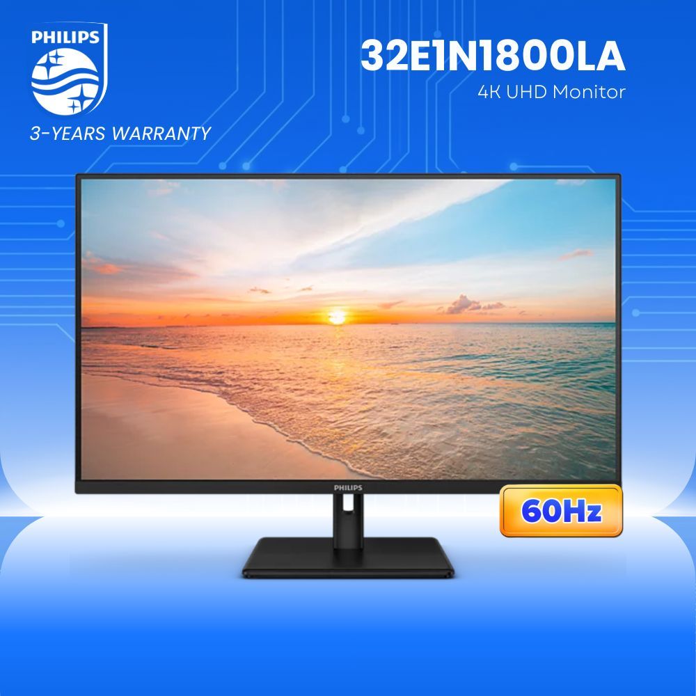 Philips 32E1N1800LA - 31.5" 3840x2160 4K UHD / 60Hz / VA / 4ms GTG / Anti-Glare Monitor itw