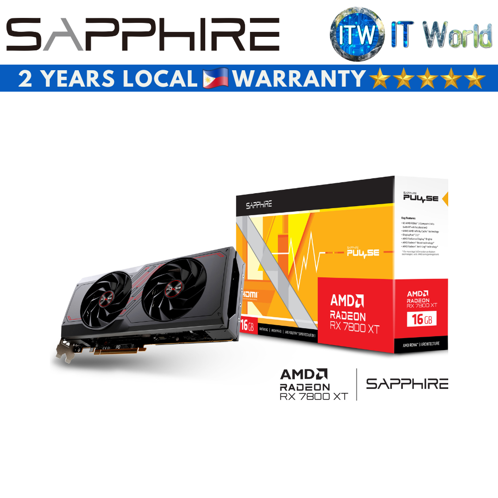 Sapphire Pulse AMD Radeon RX 7800 XT Gaming 16GB GDDR6 Graphics Card (SPR-11330-02-20G)