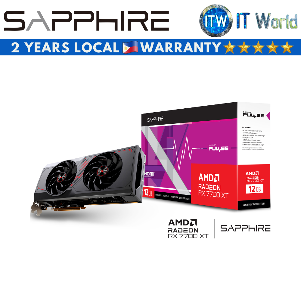 Sapphire Pulse AMD Radeon RX 7700 XT Gaming 12GB GDDR6 Graphics Card (SPR-11335-04-20G)