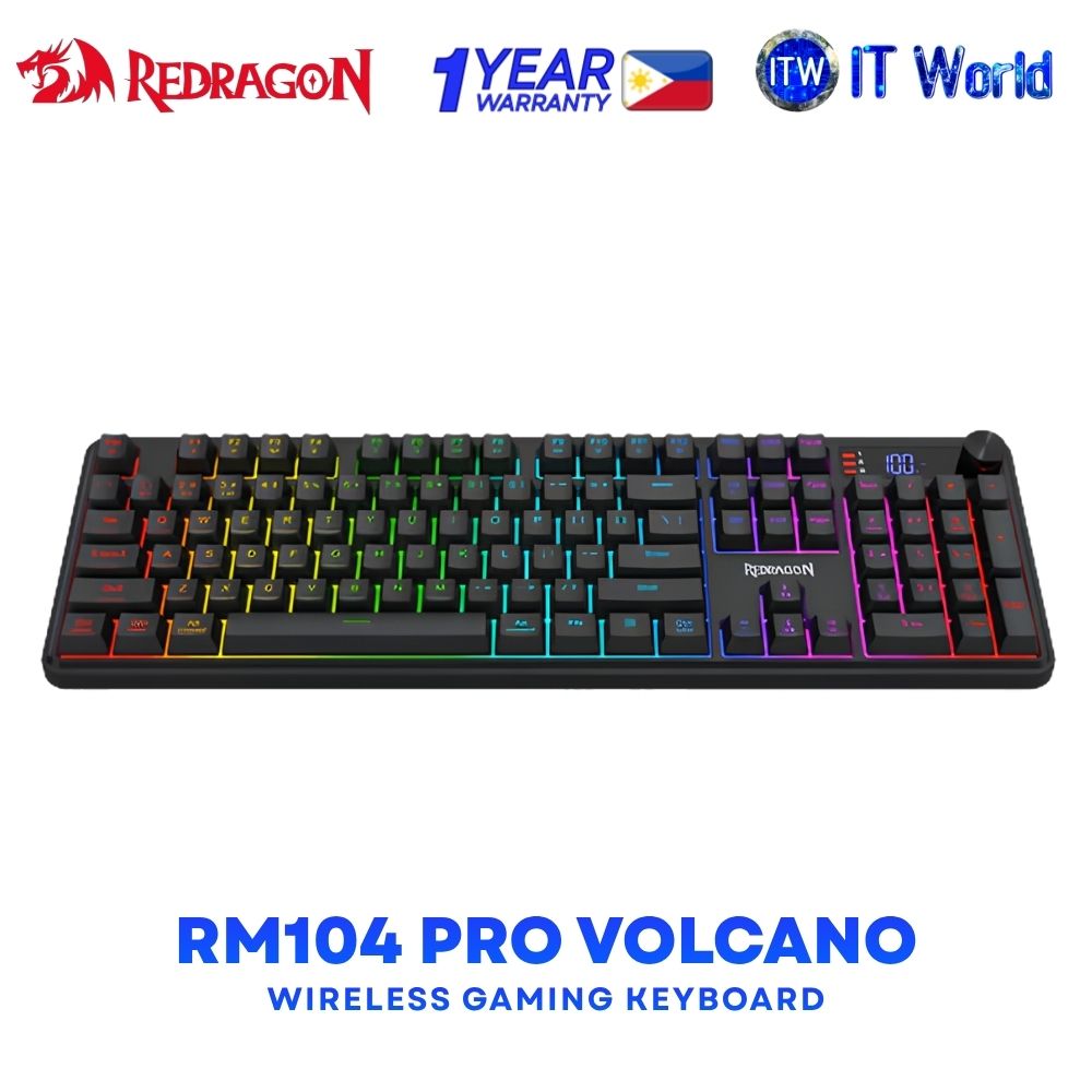 Redragon RM104 Pro Volcano Tri-mode 104Keys Wireless Gaming Keyboard K526BP-PRO