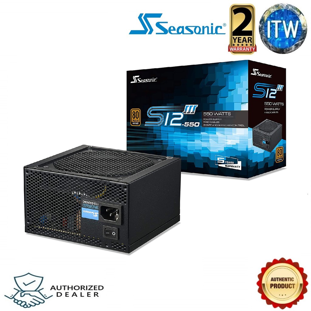 Seasonic  S12III 550 SSR-550GB3 550W 80+ Bronze ATX12V &amp; EPS12V Direct Cable Wire Output Smart &amp; Silent Fan Control  Power Supply