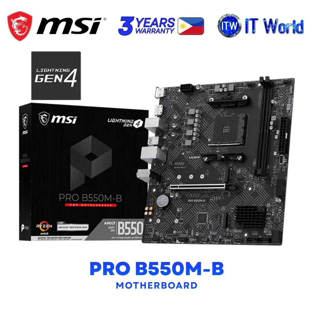 MSI PRO B550M-B microATX AM4 DDR4 AMD B550 Chipset Motherboard