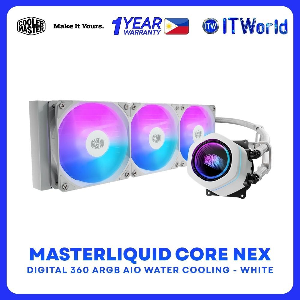 Cooler Master MasterLiquid Core Nex 360 Liquid CPU Cooler ARGB White MLX-D36M-A18PA-RW itw