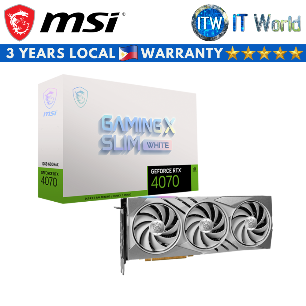 MSI Geforce RTX 4070 Gaming X Slim White 12GB GDDR6X Graphic Card